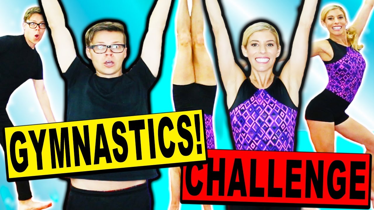 OUR FIRST GYMNASTICS CHALLENGE HUSBAND VS  WIFE! (Learn how to flip and tumble in real life)