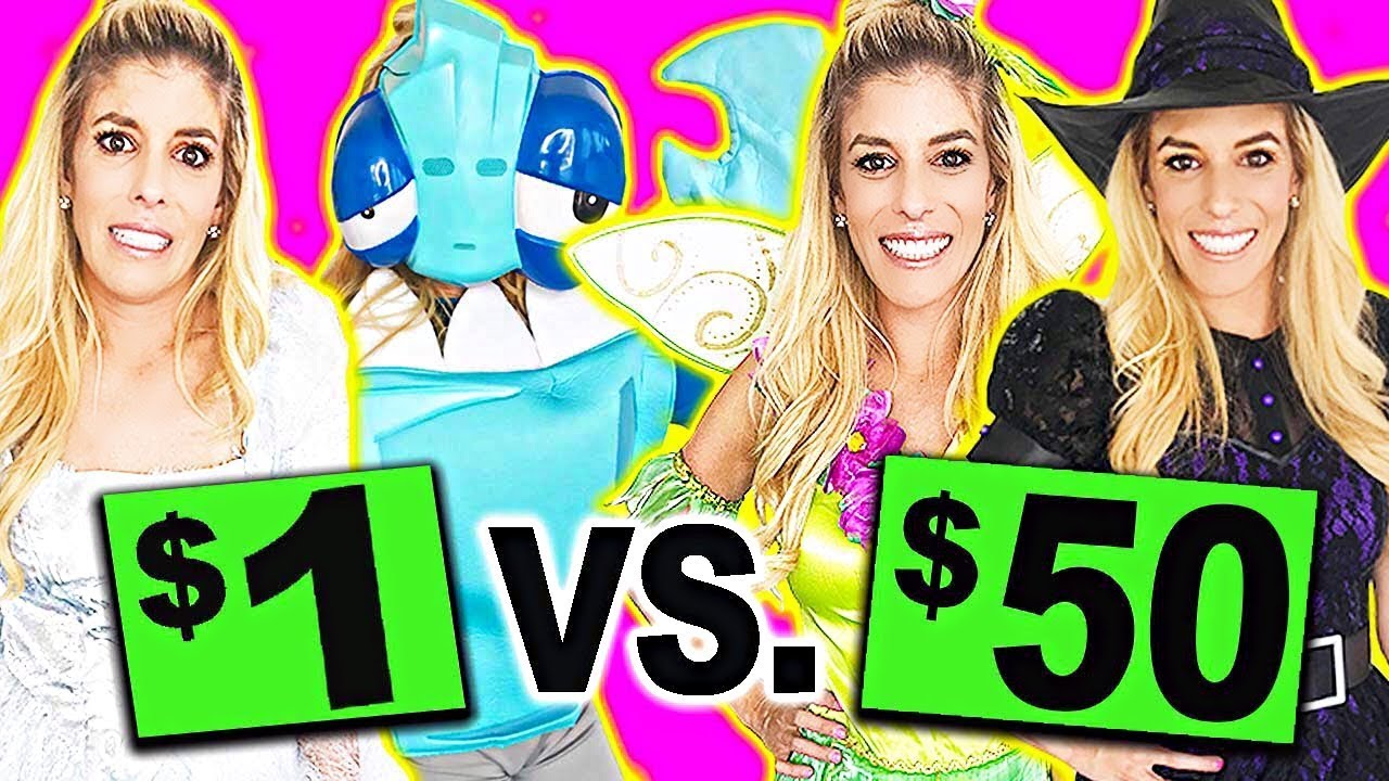 $1 vs $50 Halloween Costumes! (99 Cent Store Challenge)