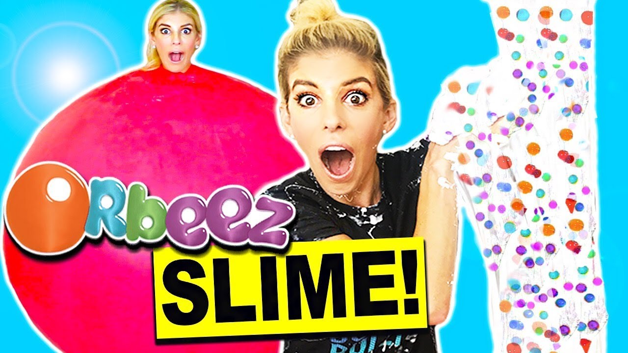 DIY Giant Orbeez Fluffy Slime In An 8ft Balloon, No Borax! (Over 200lbs)