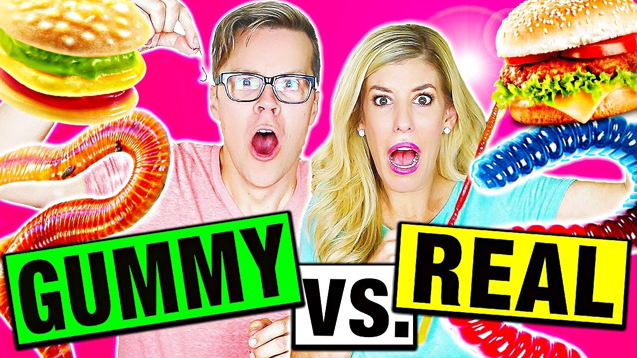 GUMMY FOOD vs. REAL FOOD CHALLENGE!!