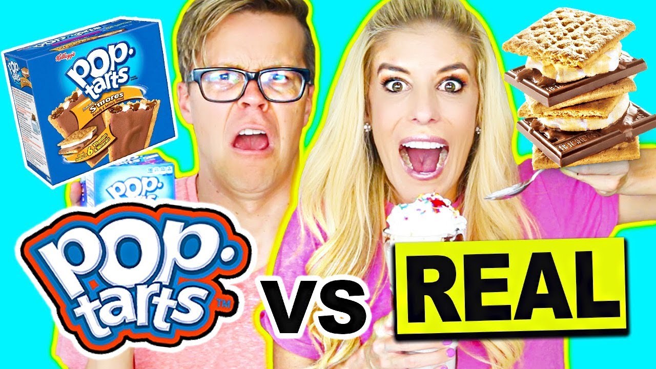 Poptarts Vs Real Food Challenge  (Giant Smoothie) Real Food Vs Gummy Food