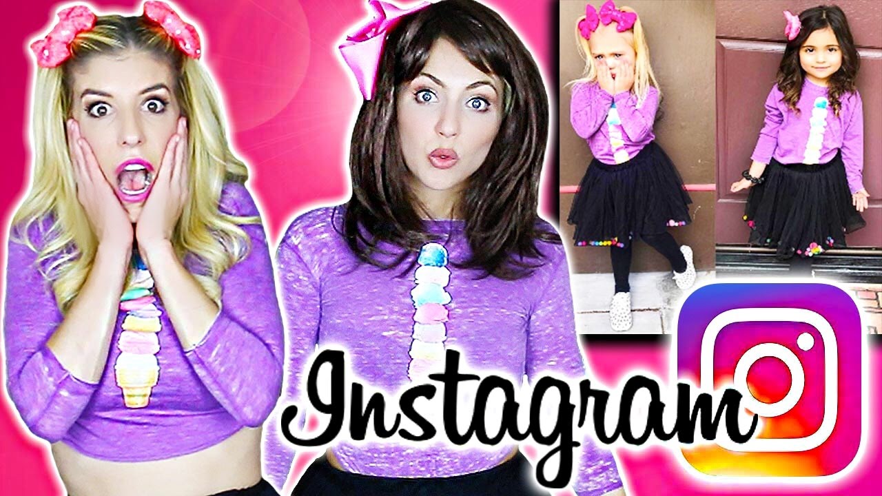 RECREATING 4YR OLD INSTAGRAM PHOTOS  (Wearing Their Clothes!!)