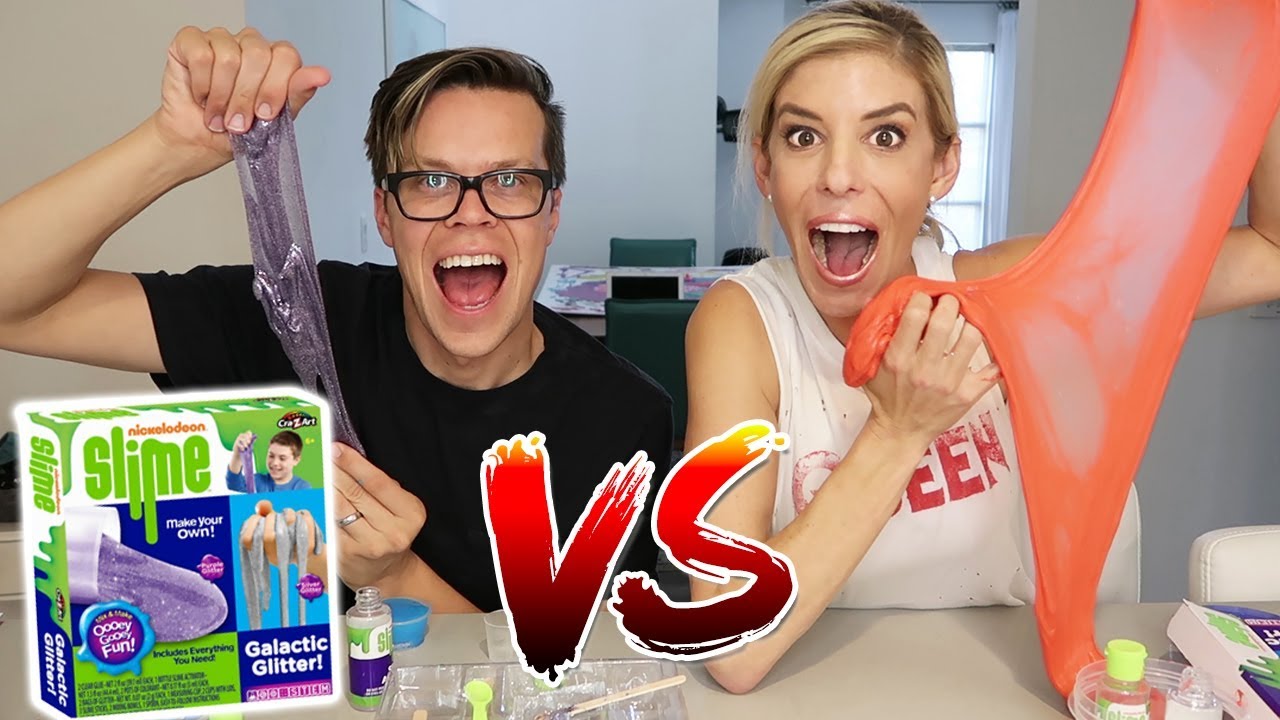 Rebecca's DIY Slime Vs. Nickelodeon Slime Kit Challenge -  Which Slime is Better?
