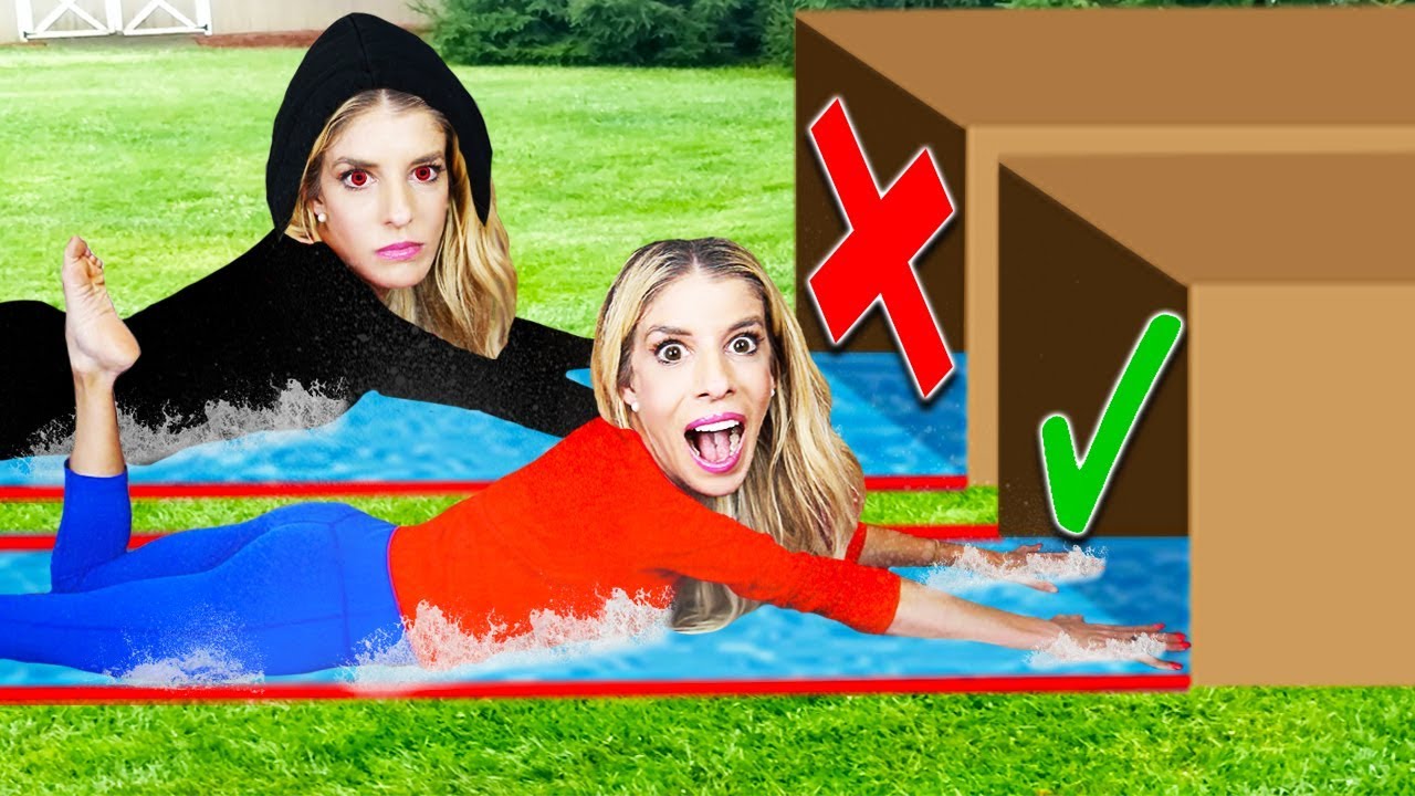 Twin Telepathy Slip N Slide Challenge In My Backyard Rebecca - veronica merrell roblox account