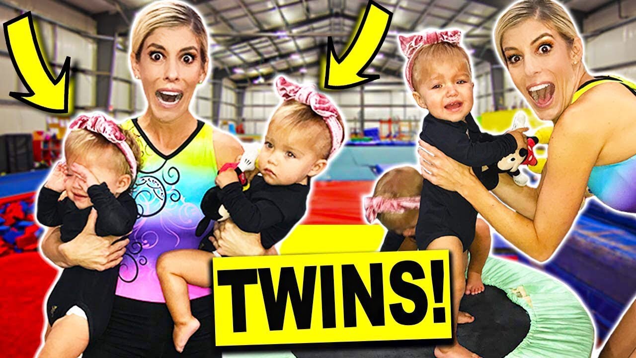 Teaching Gymnastics to Twin Babies! (Adorable)