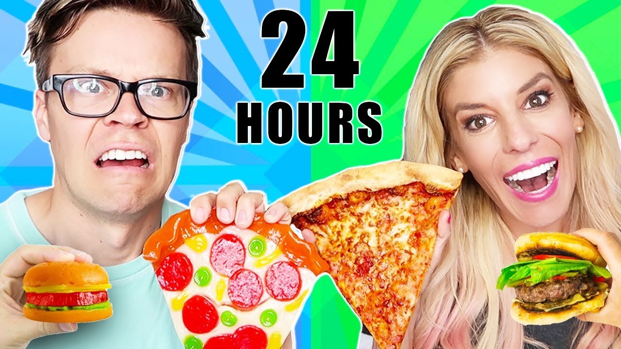 We only Ate Gummy Vs. Real Food for 24 Hours