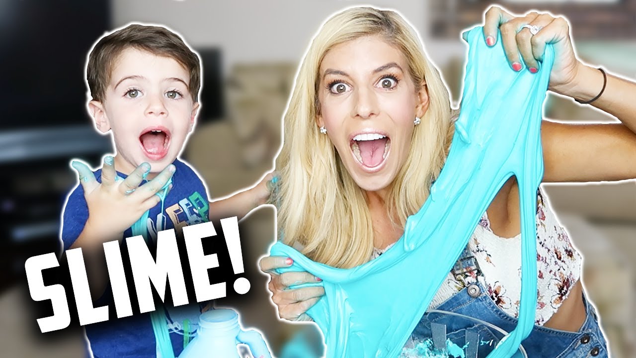 DIY FLUFFY SLIME WITH 3 YEAR OLD! FIRST TIME MAKING SLIME WITH NO BORAX (Day 216)