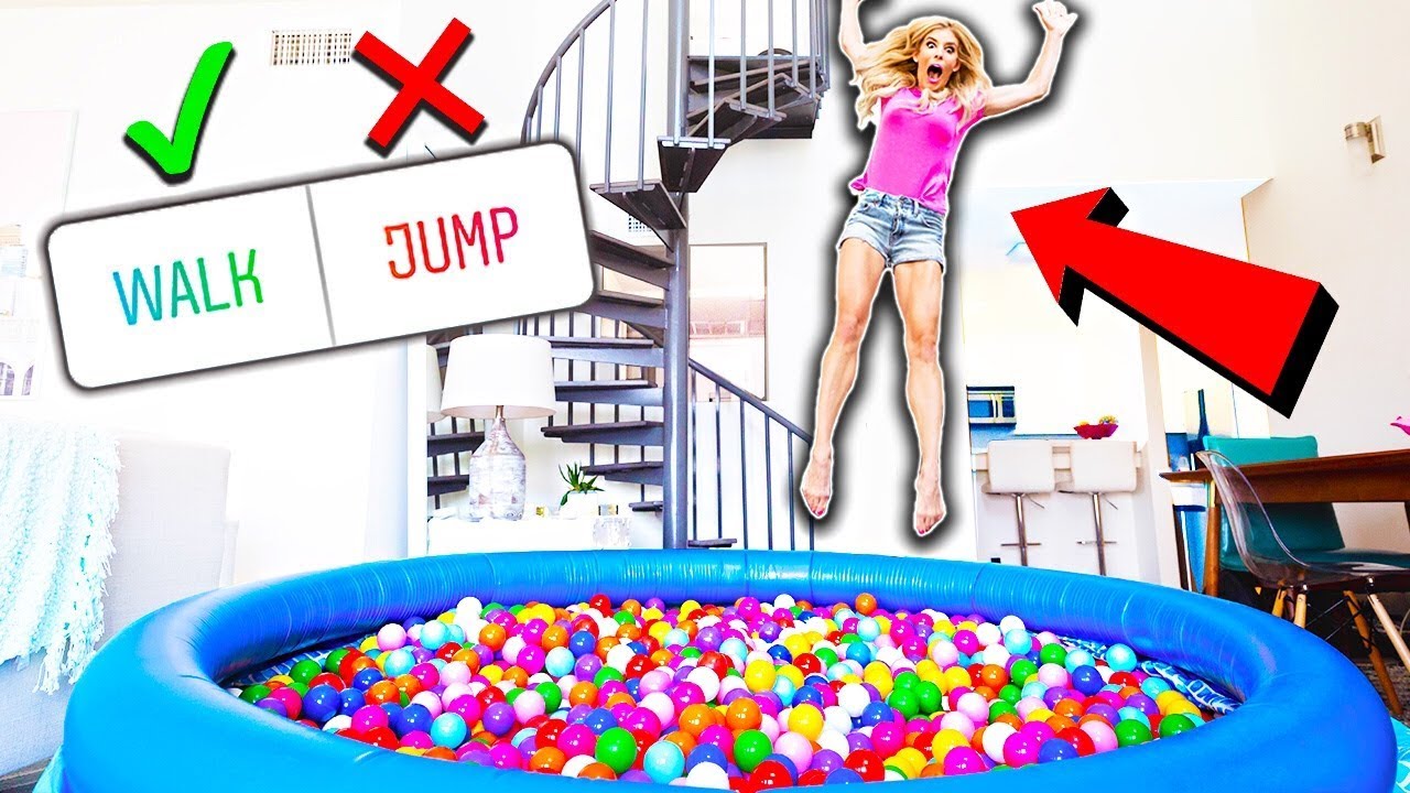24 Hours in a BALL PiT in my LiViNG ROOM! (you decide)
