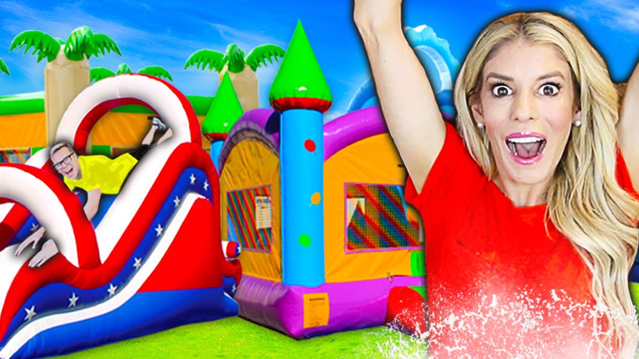 We Turned Our BACKYARD into a Giant WATERPARK For 24 HOURS! Game Master challenge | Rebecca Zamolo