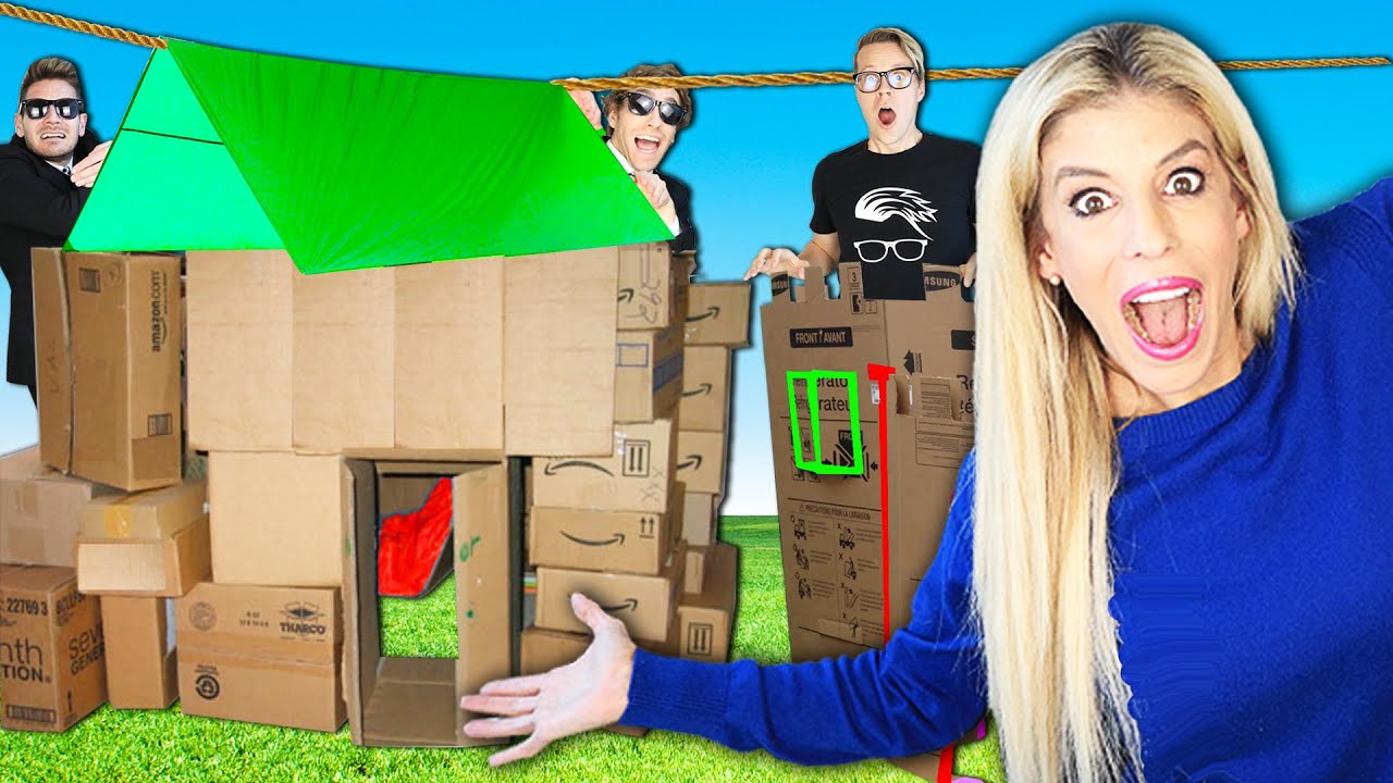 DIY Survival Fort Challenge in Our Empty New House! (Matt and Rebecca Vs. Agents Surprising Results)