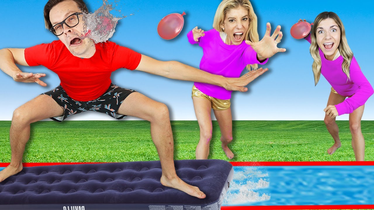 Giant Backyard Slip N Slide Olympics Challenge!  Winner Controls What We Do For 24 Hours