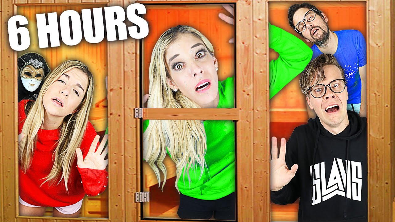 Last to Leave Hot Sauna Wins Challenge! (Found Giant Clue In Real Life) Rebecca Zamolo