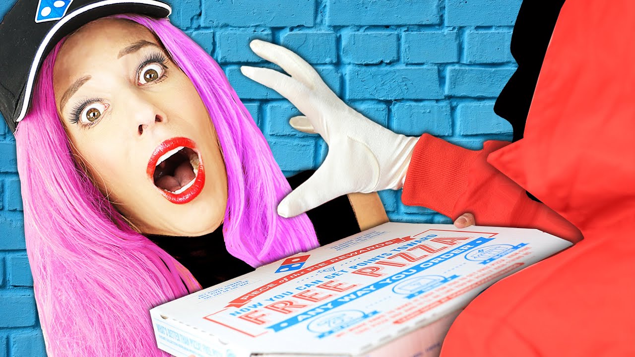 Rebecca Goes Undercover as A Pizza Delivery Person! How to Sneak Food Anywhere in Hacker Mansion!