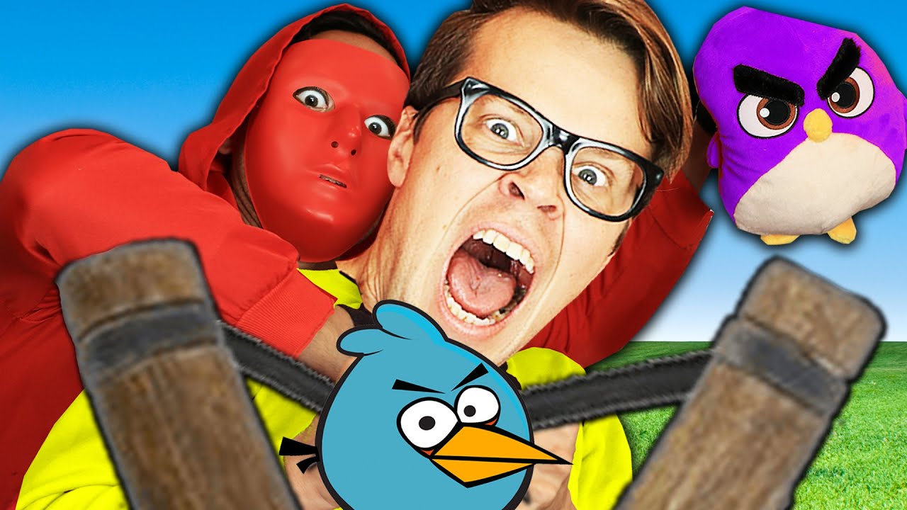 Angry Birds In Real Life Challenge Battle Royale! Matt and Rebecca