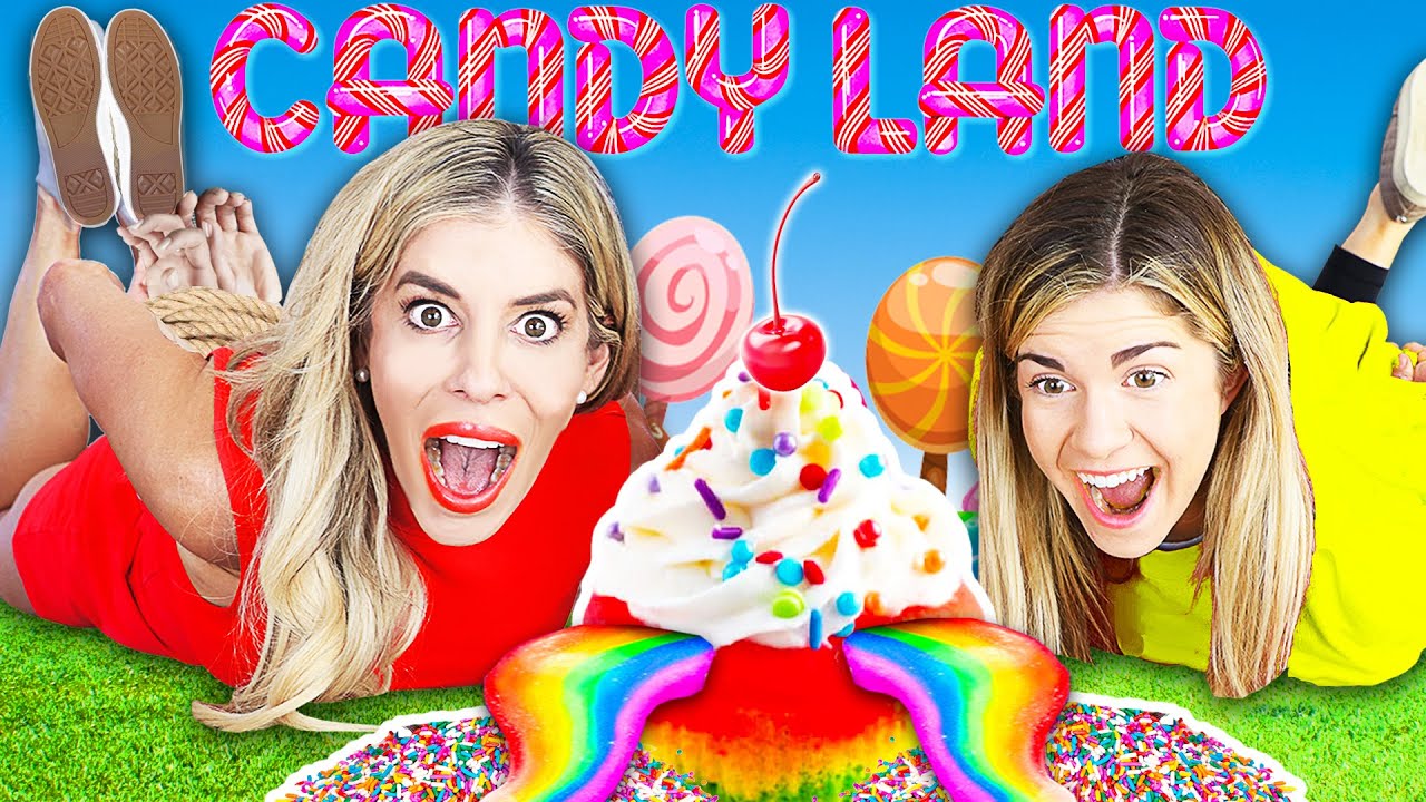 Eating only CANDY LAND Food for 24 Hours DIY Rainbow Challenge | Rebecca Zamolo